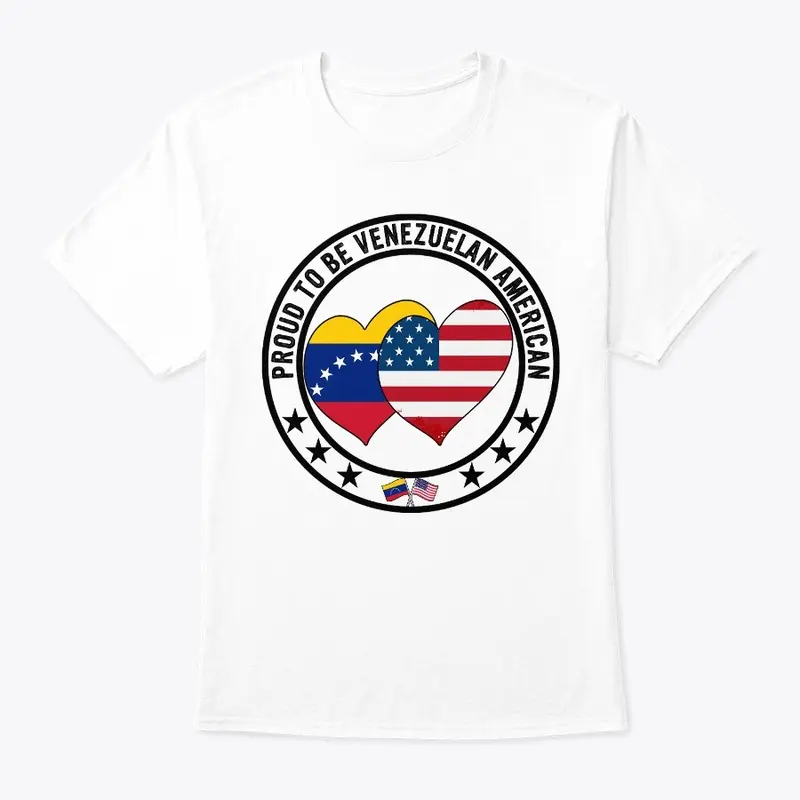 Proud To Be Venezuelan American Flag Tee